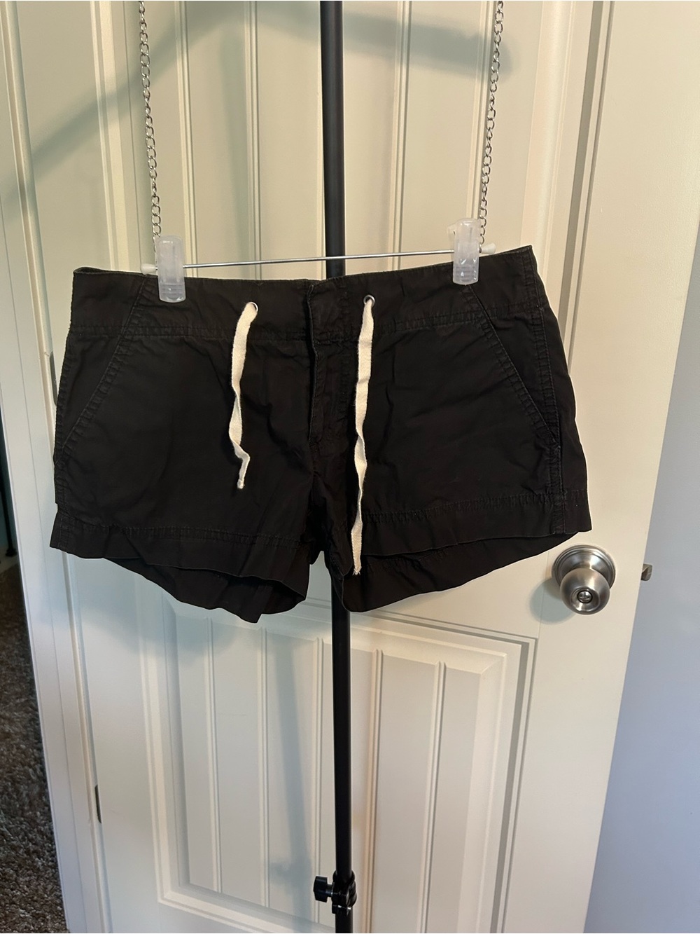 GAP Women's Black Drawstring Cotton Shorts